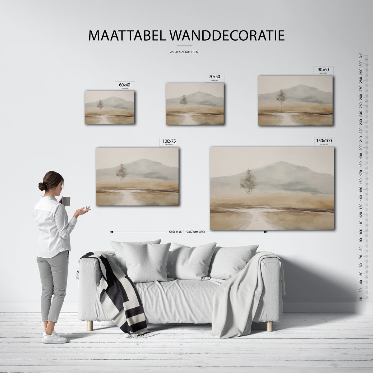 Rustige landschap weergave – Serene – moderne liggende wanddecoratie