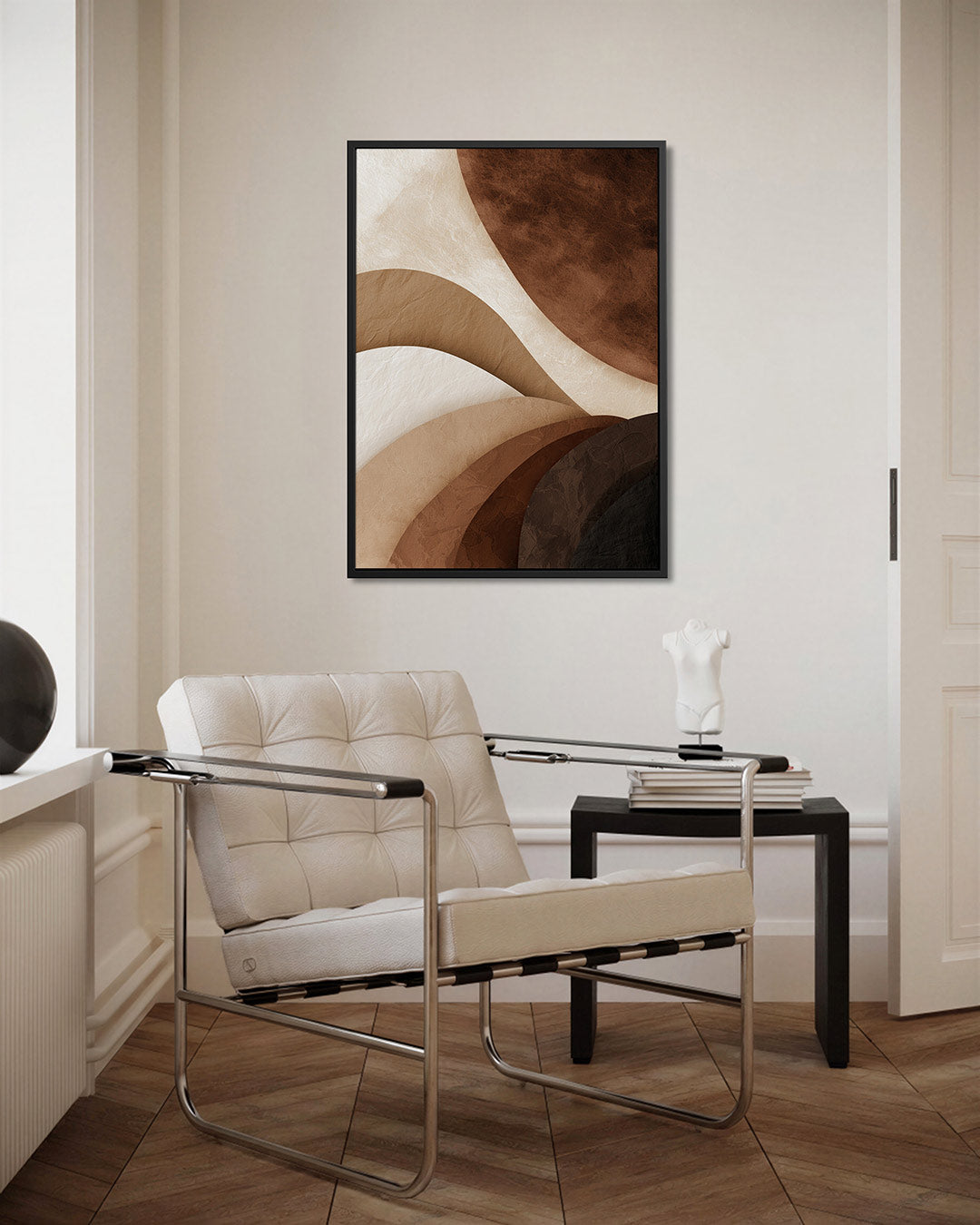 Organische aardetinten – kunstwerk als stijlvolle wanddecoratie