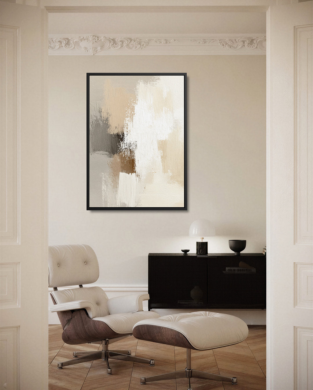 Zachte kleuren compositie – staand wanddecoratie kunstwerk