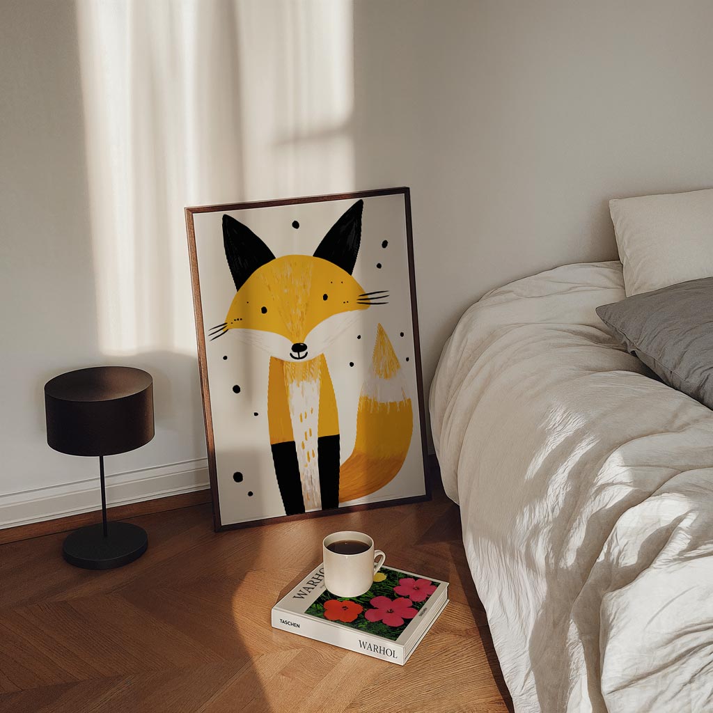 Vrolijke Vos – staande kinderkamer wanddecoratie van WallArtistic