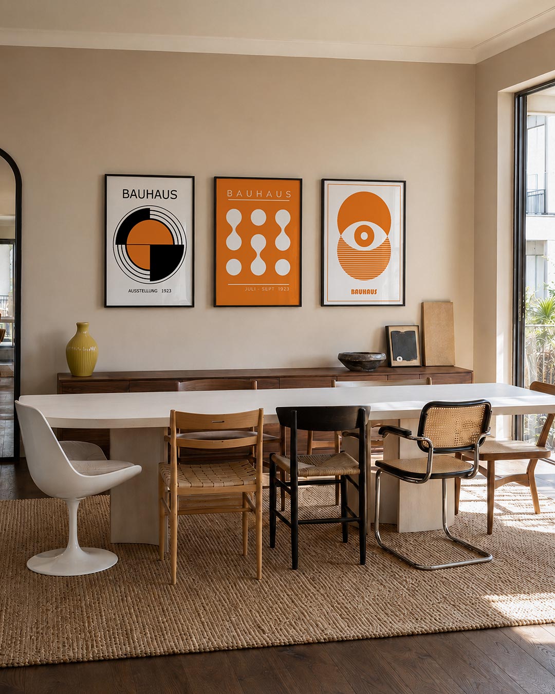 Cirkel en kleur posterset – tweede productweergave – deze posterset in drie delen toont een dynamisch lijnenspel met een