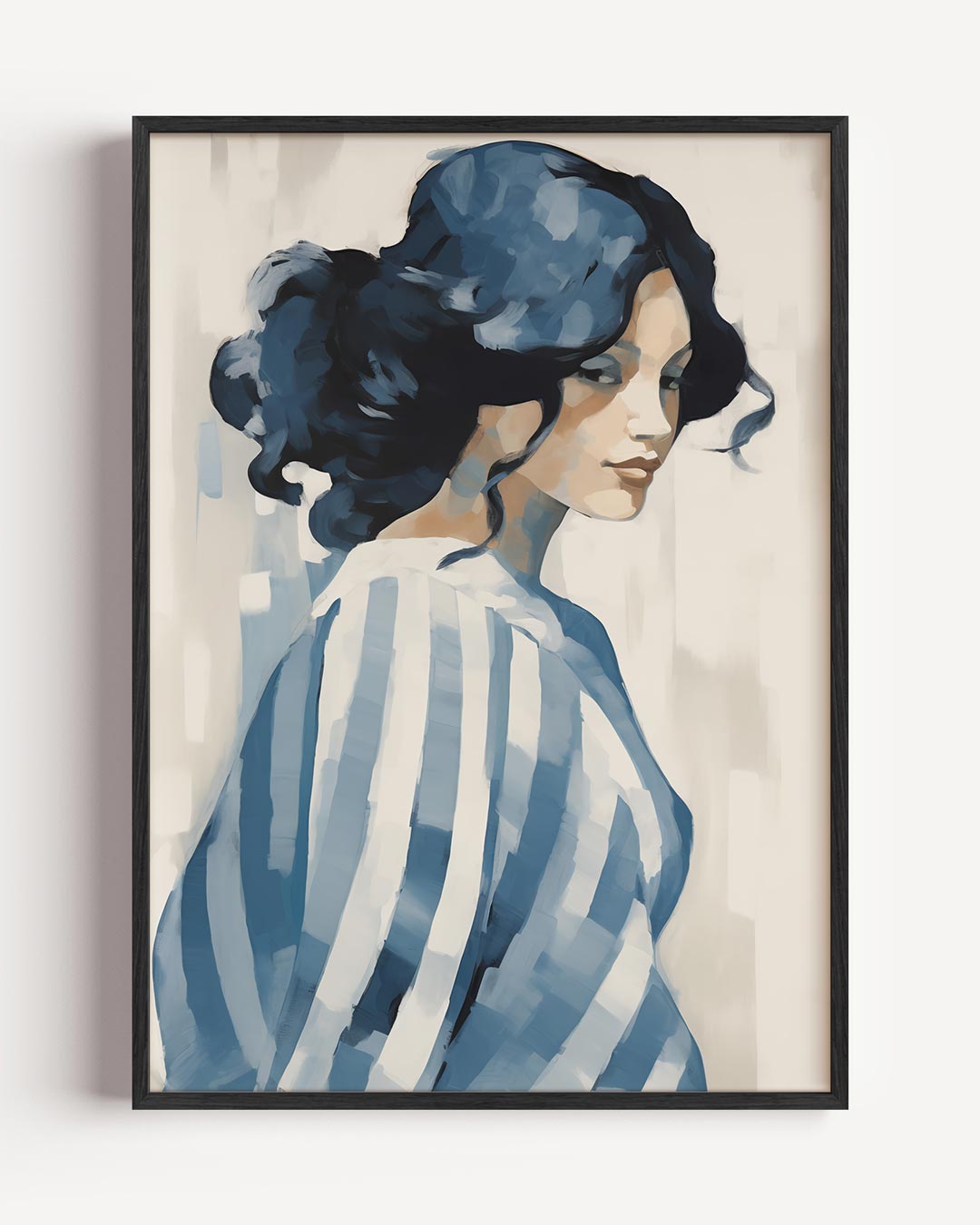 Mystieke Blauw Getinte Vrouw – vrouwelijk portret poster als wanddecoratie