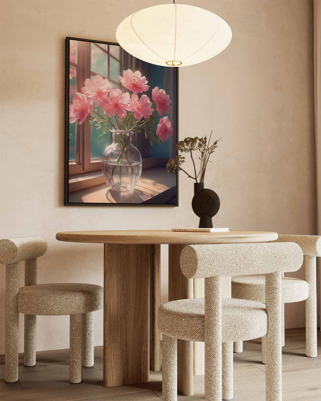Bloemen in de Schijn van het Zonlicht – staande wandkunst voor woonkamer of interieur