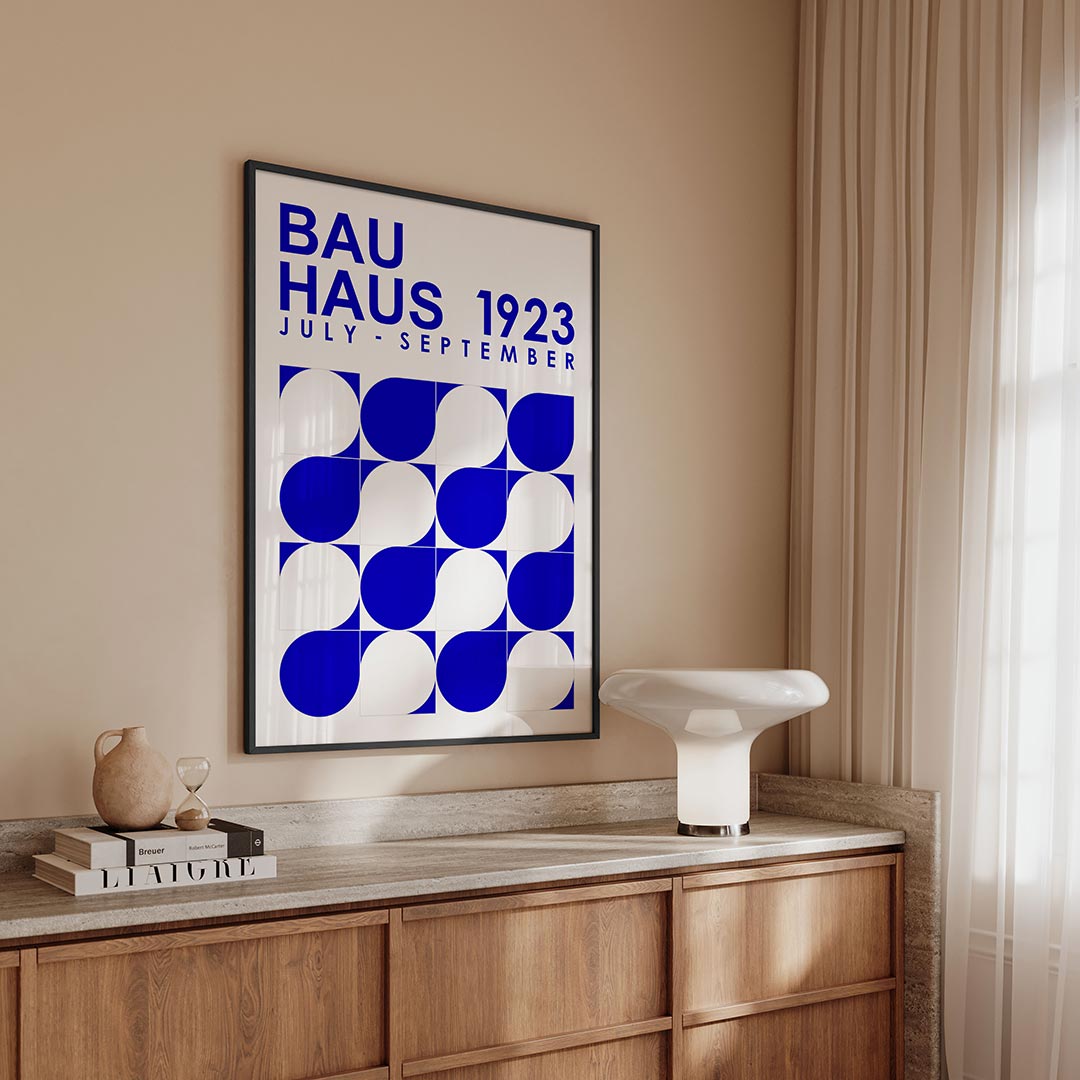 Vormen en vlakken – geometrische Bauhaus poster in staand formaat