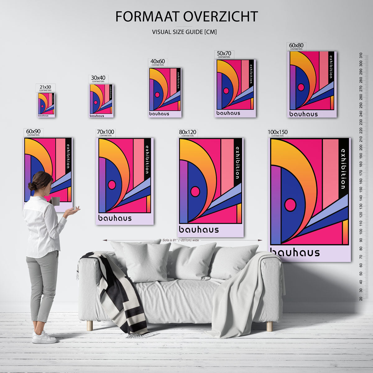 Vormen en kleurvlakken – geometrische poster in Bauhaus-stijl van WallArtistic