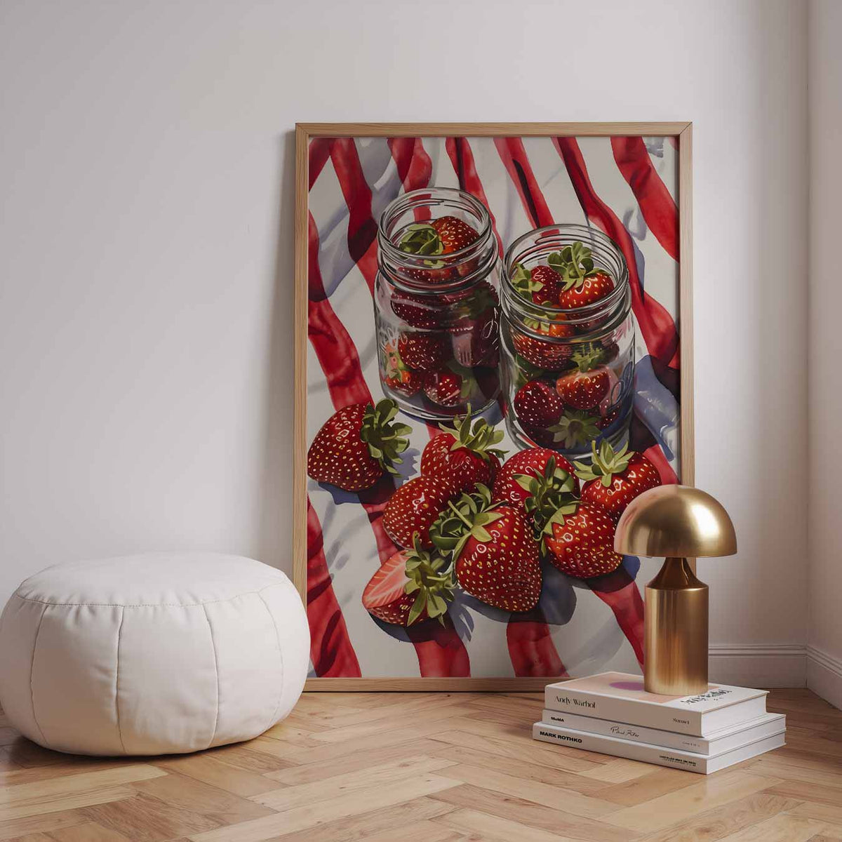 Zomerse Aardbeien – urban poster in staand formaat