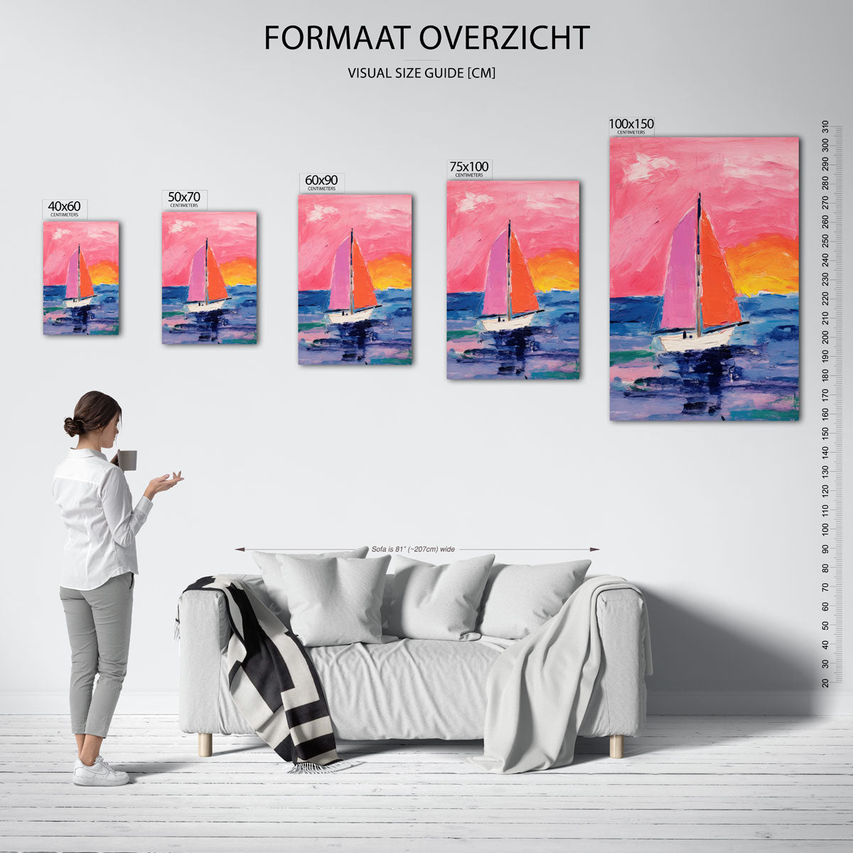 Zomerse zeilboot – staande wanddecoratie van WallArtistic