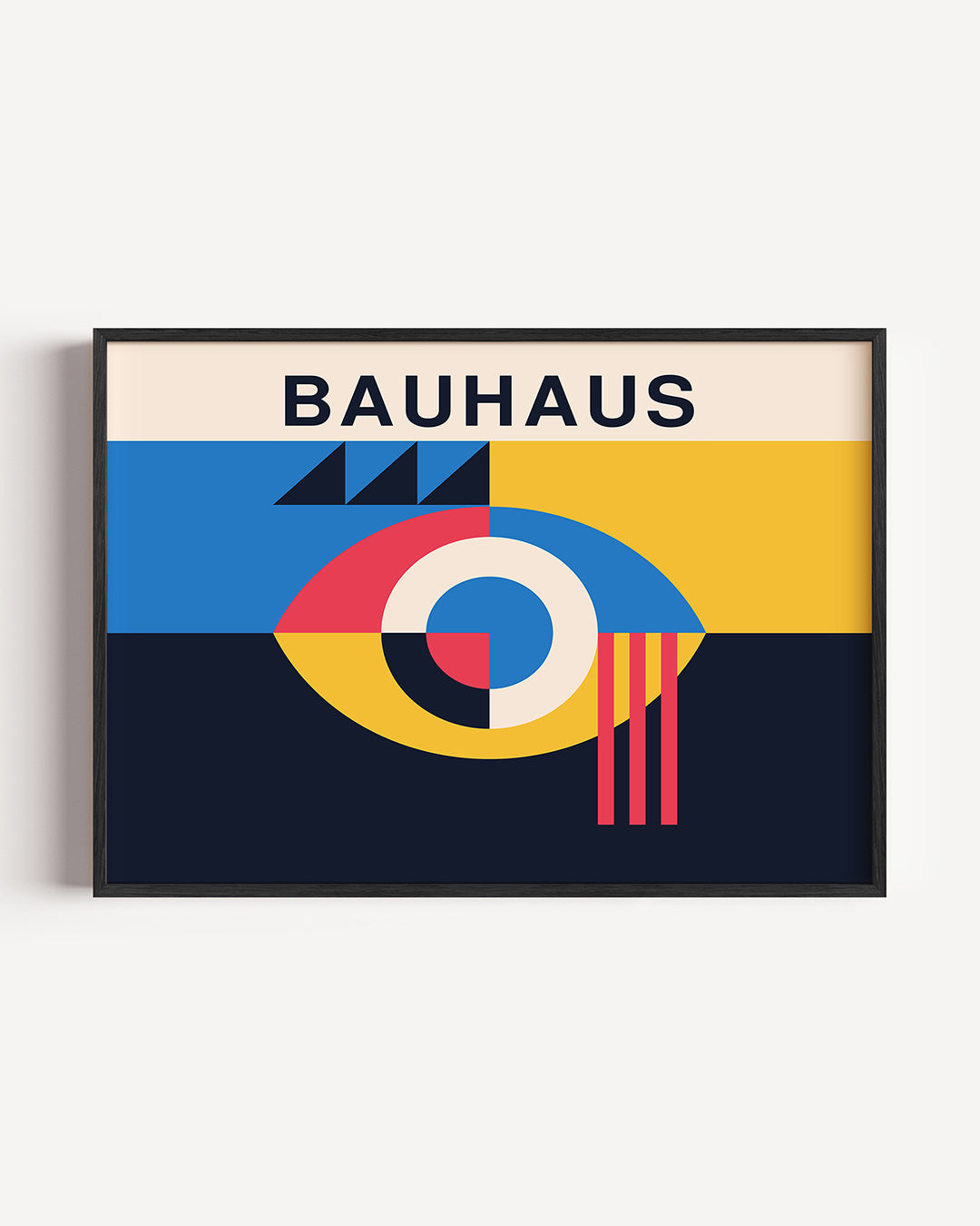 Vorm en kleur – liggende Bauhaus poster als wanddecoratie