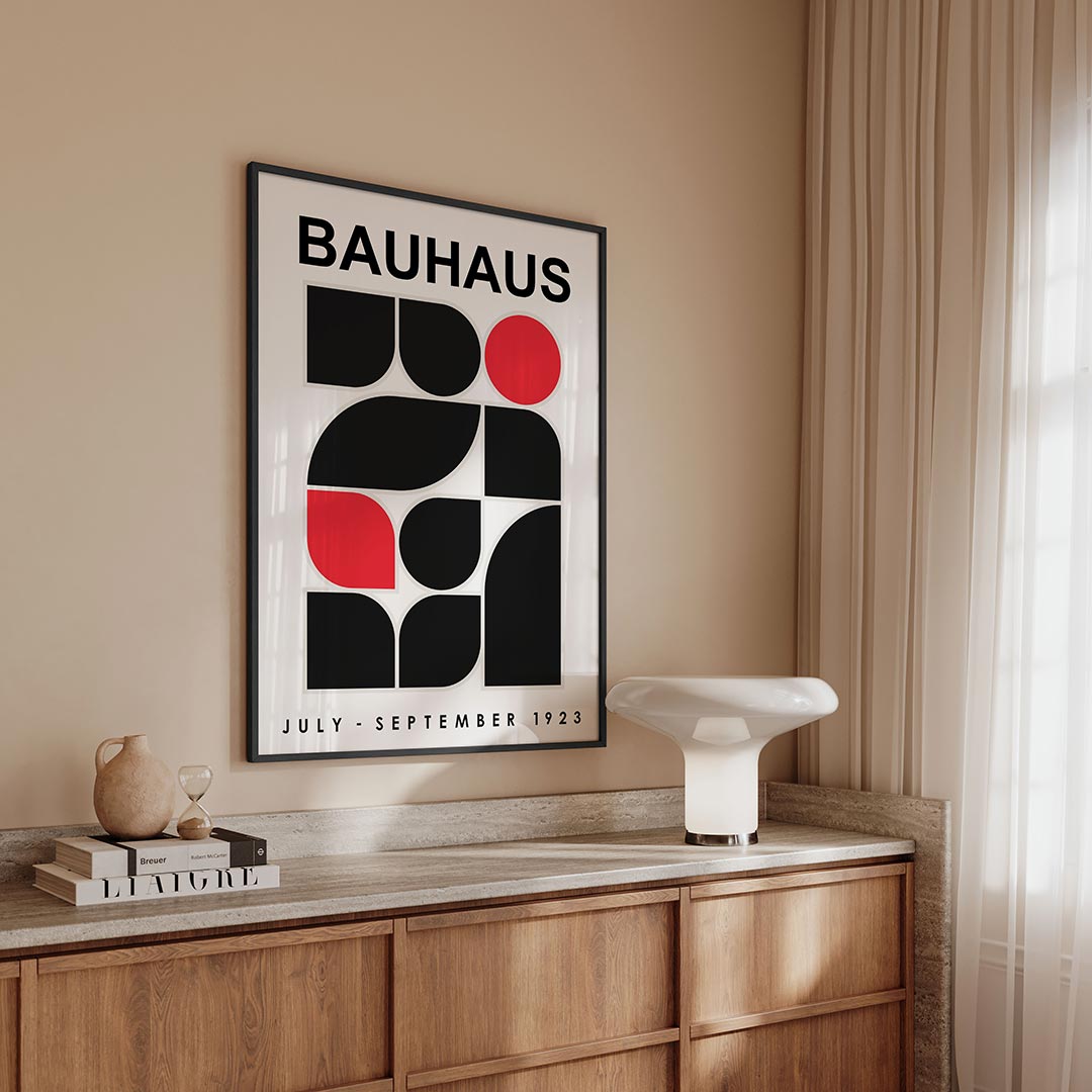 – geometrische Bauhaus poster in staand formaat