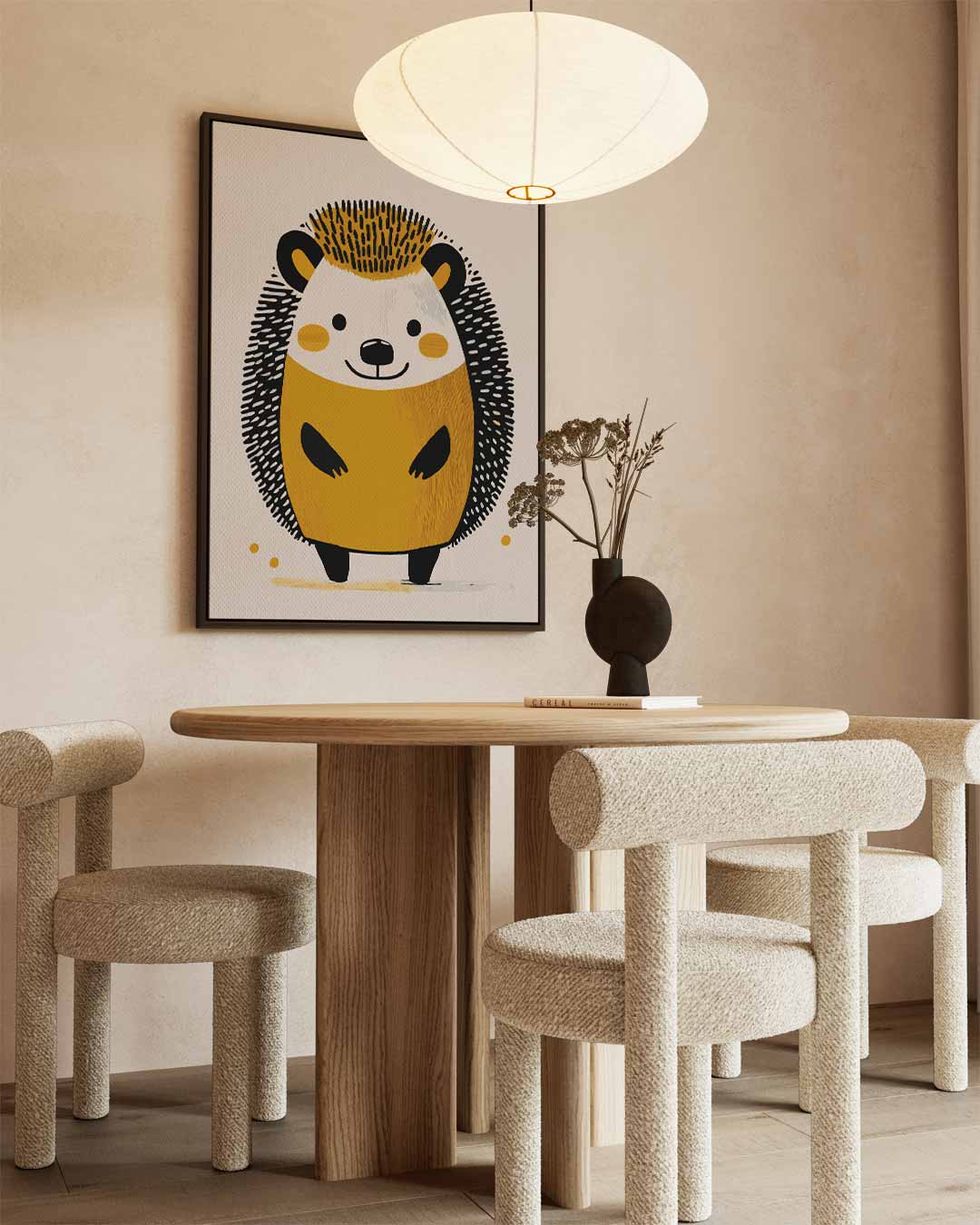 Schattige Egel Illustratie – staand kunstwerk voor modern interieur