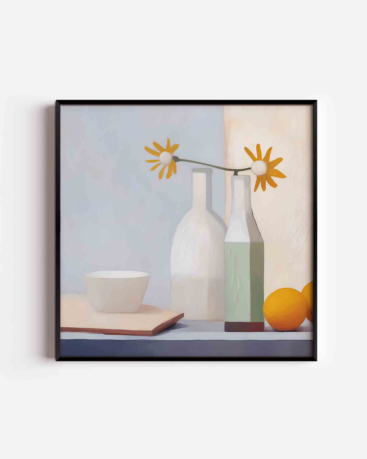 Stilleven met bloemen en fruit – keuken vierkante poster als wanddecoratie