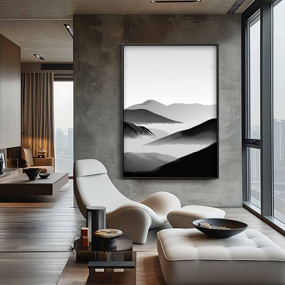 Rustige Berglandschappen – canvas wanddecoratie in portret formaat