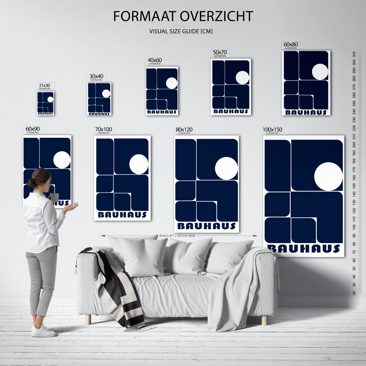 Vormen en vlakken – geometrische poster in Bauhaus-stijl van WallArtistic