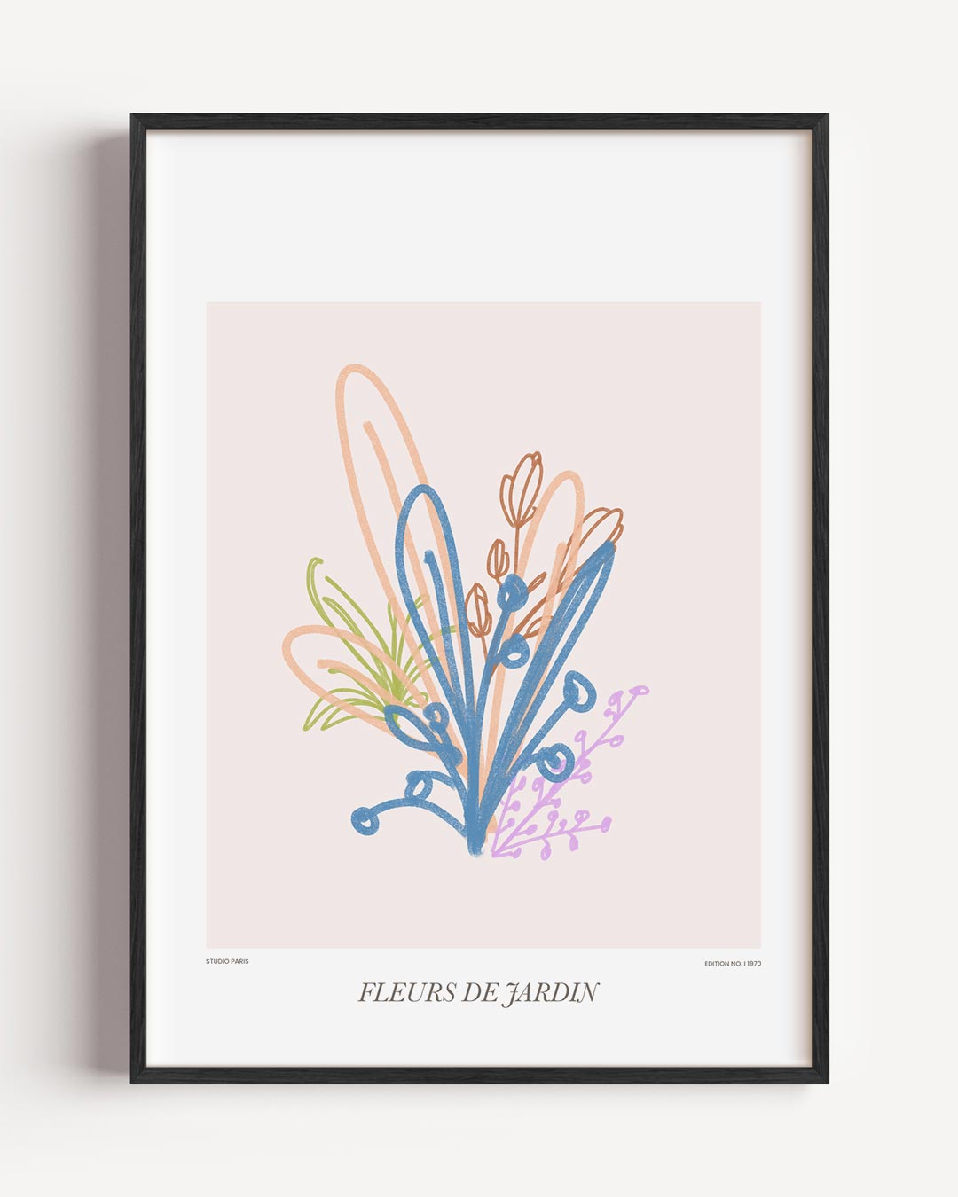 Bloemenpracht Tuinillustratie – lijntekening portret poster als wanddecoratie
