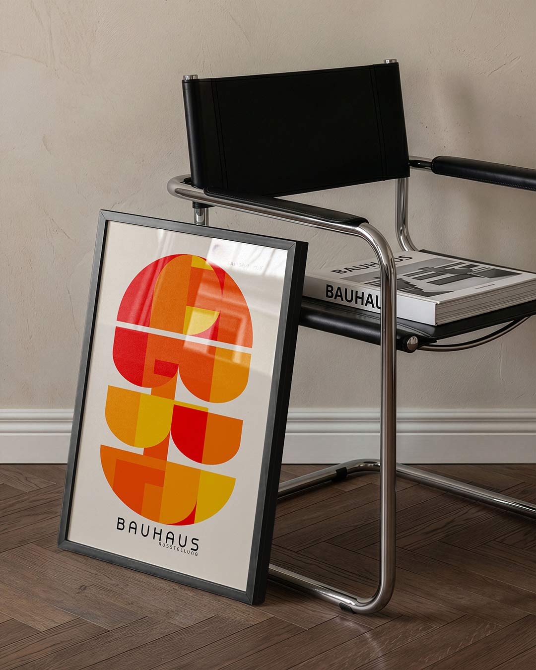 Vormritme en kleur – staande Bauhaus poster voor aan de muur