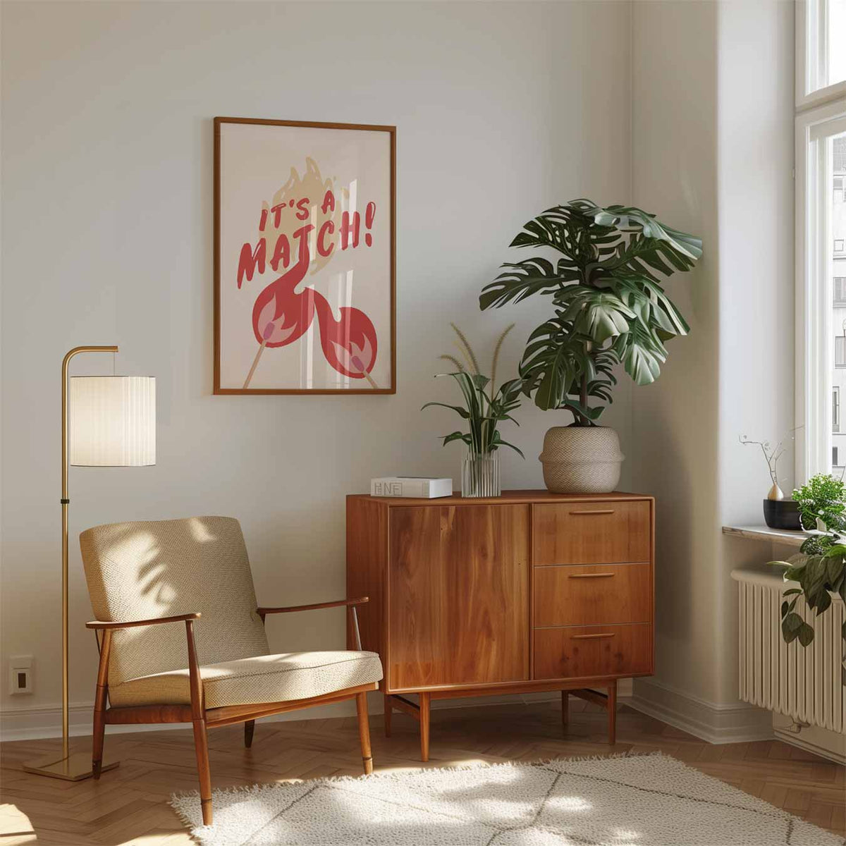 It's a Match! – staande muurposter met zomerse uitstraling