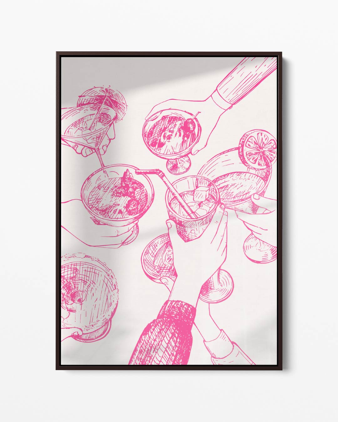 Gezellige Cheers Illustratie – portret kunstwerk als wanddecoratie