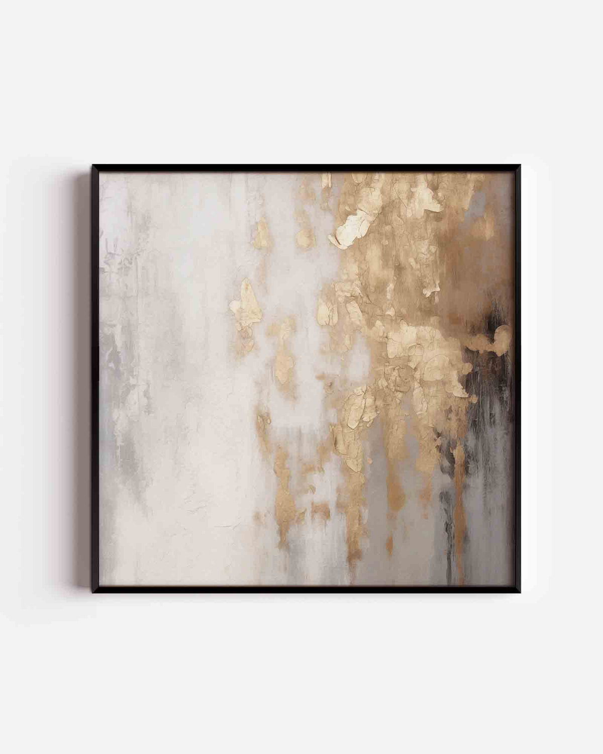 Abstracte beige en grijze – abstracte vierkante poster als wanddecoratie