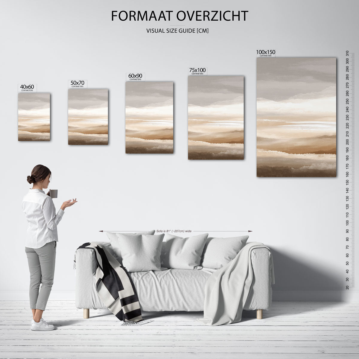Zachte horizonten – staande wanddecoratie van WallArtistic