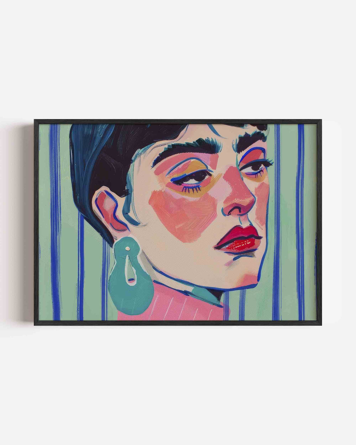 Portret met kleurrijke accenten – vrouwelijk portret als landscape poster