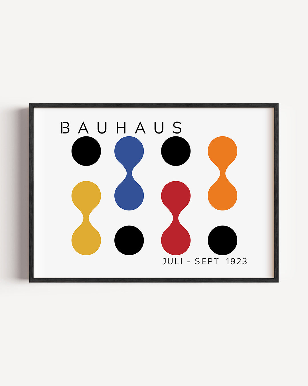 Vormen en vlakken – liggende Bauhaus poster als wanddecoratie