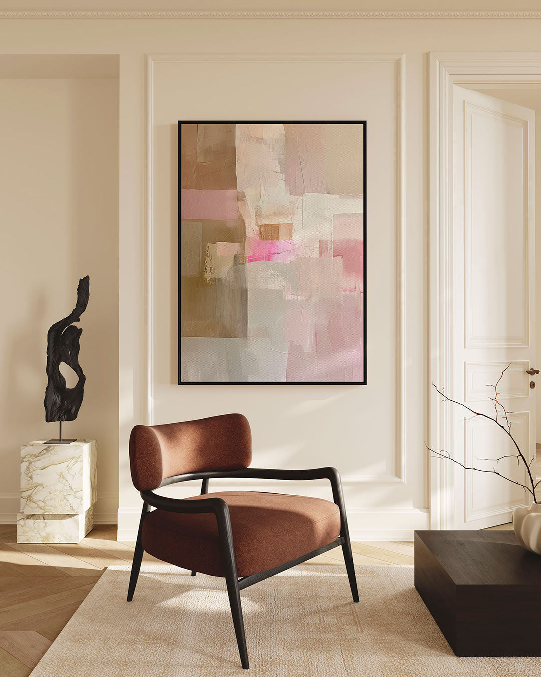Zachte kleuren harmonie – staand wanddecoratie kunstwerk