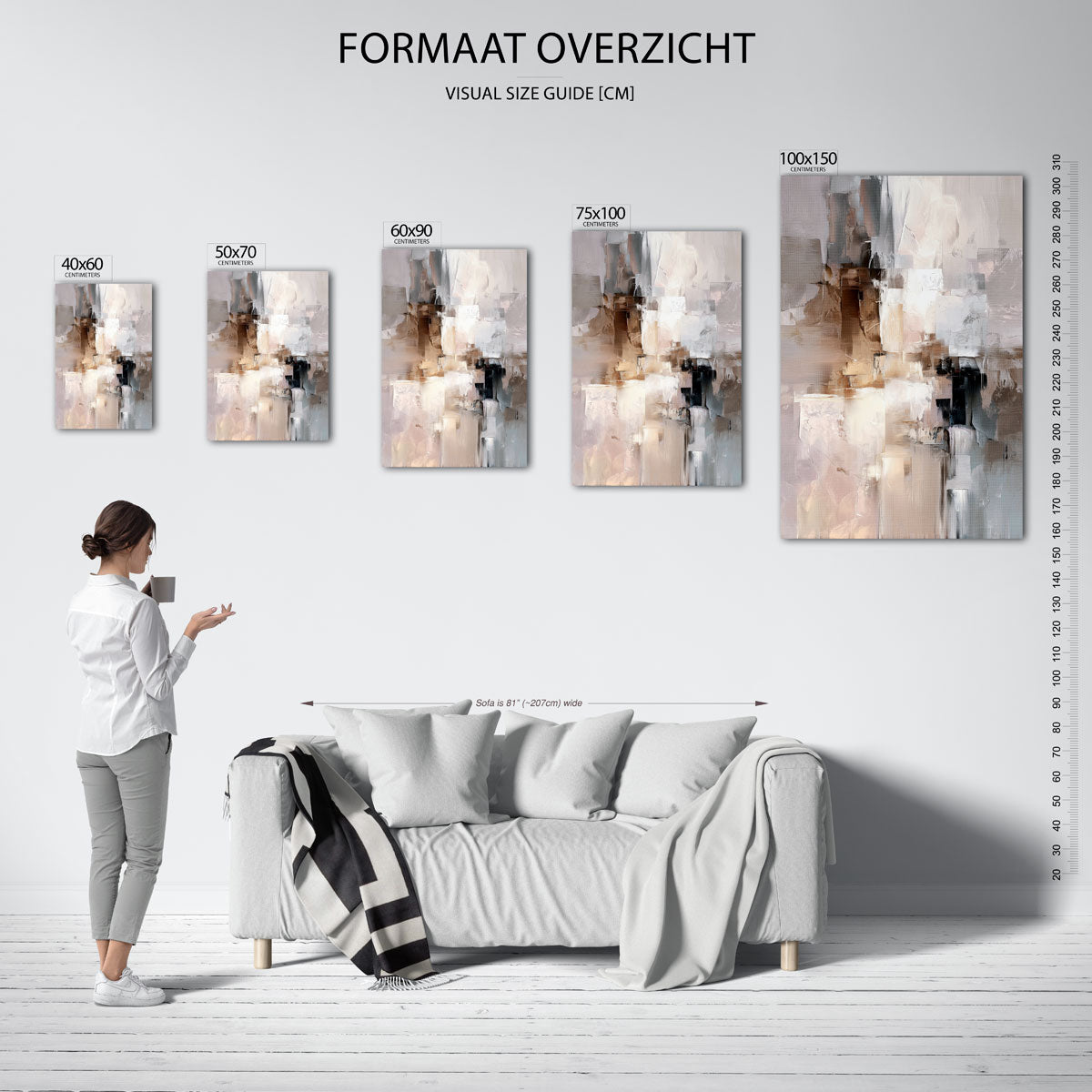 Gelaagde compositie – staande wanddecoratie van WallArtistic