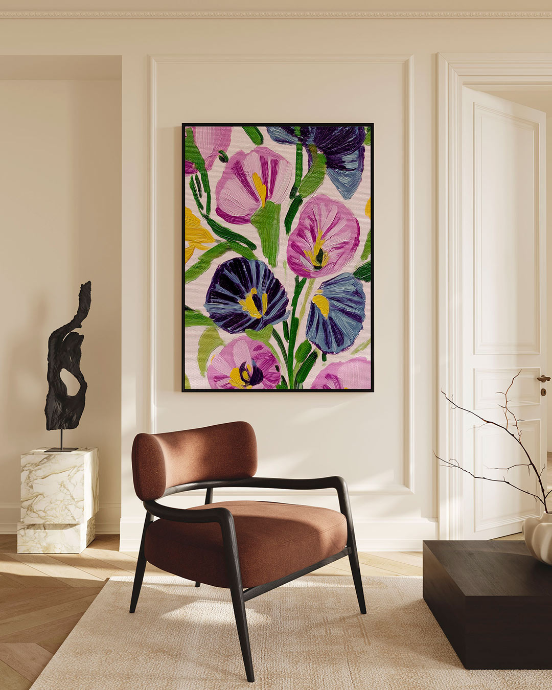 Bloemrijke kleurenpracht – staande wanddecoratie