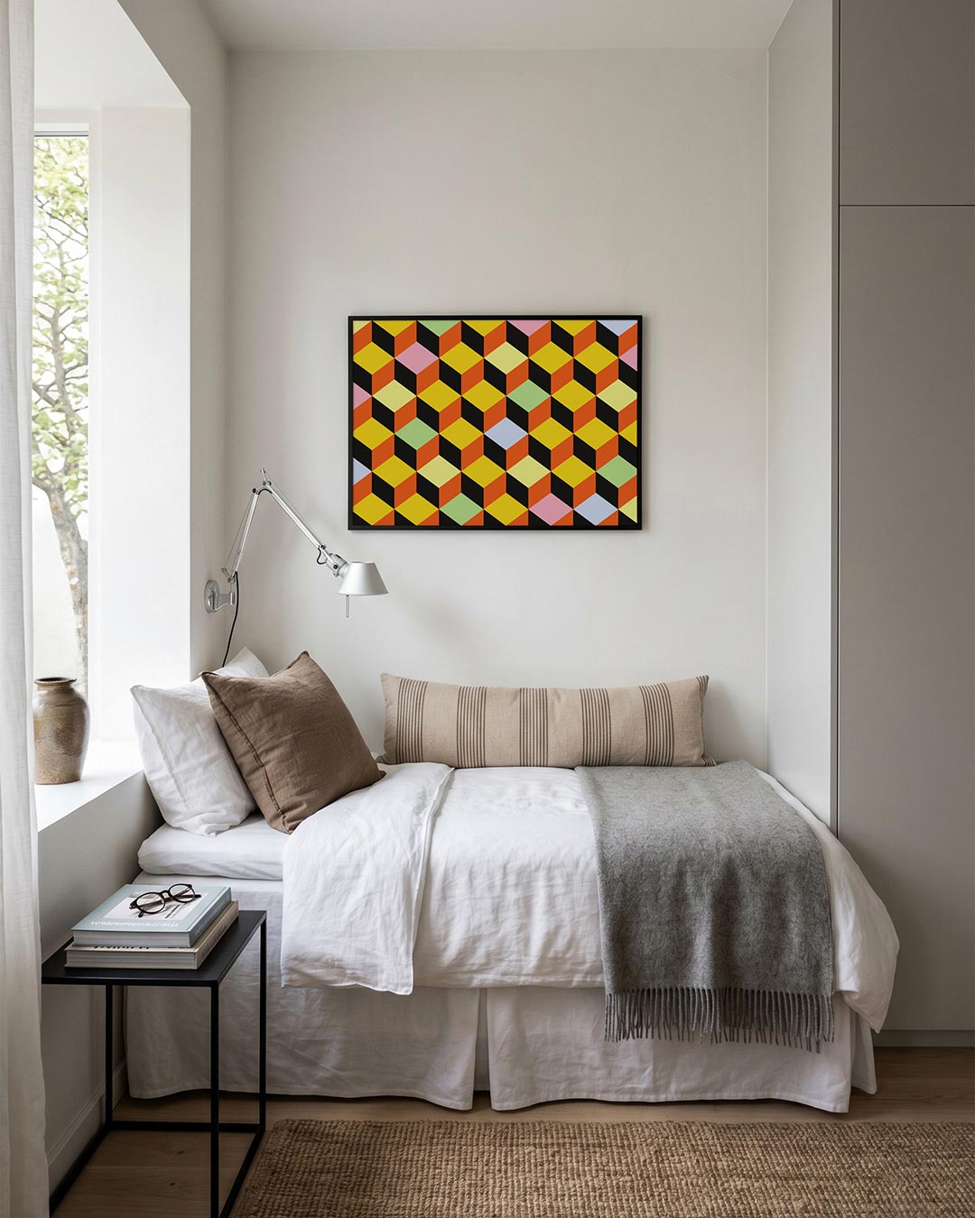 Vormritme en kleur – moderne Bauhaus wandkunst als poster