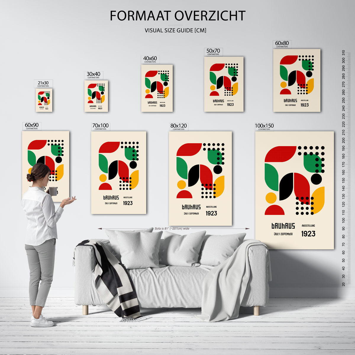 Vormen en vlakken – geometrische poster in Bauhaus-stijl van WallArtistic