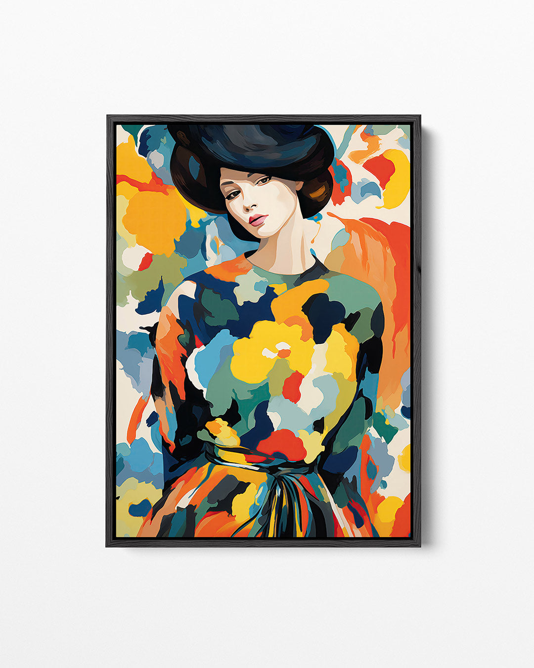 Vrouwelijk portret kleurenexplosie – staand wanddecoratie kunstwerk