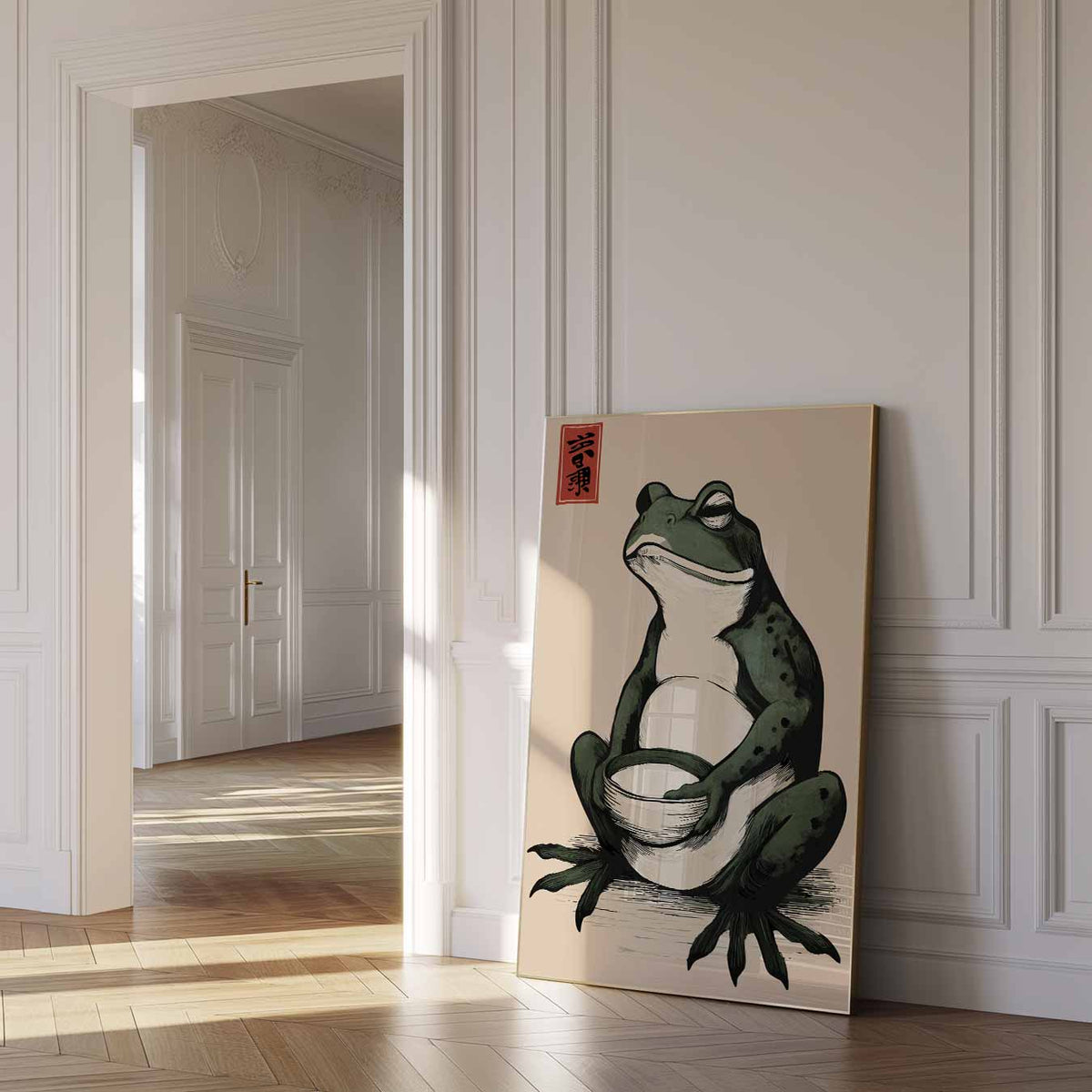 Rustgevende Kikker – staande muurposter met dierenthema