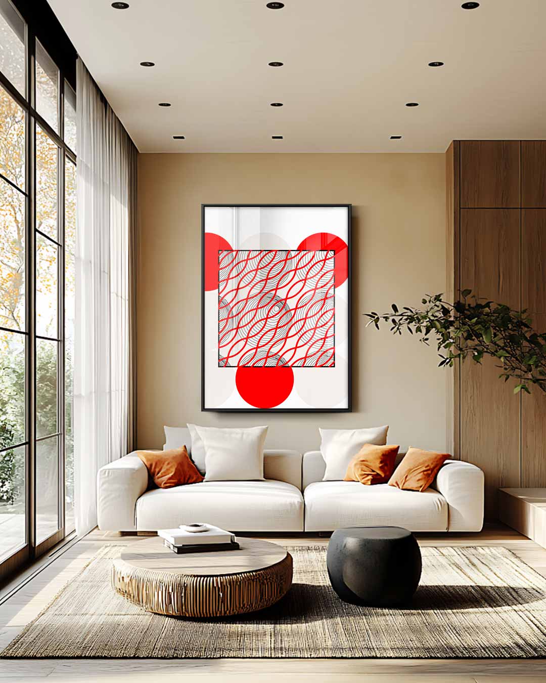 Vrolijk Vlechten – staande wandkunst voor woonkamer of interieur