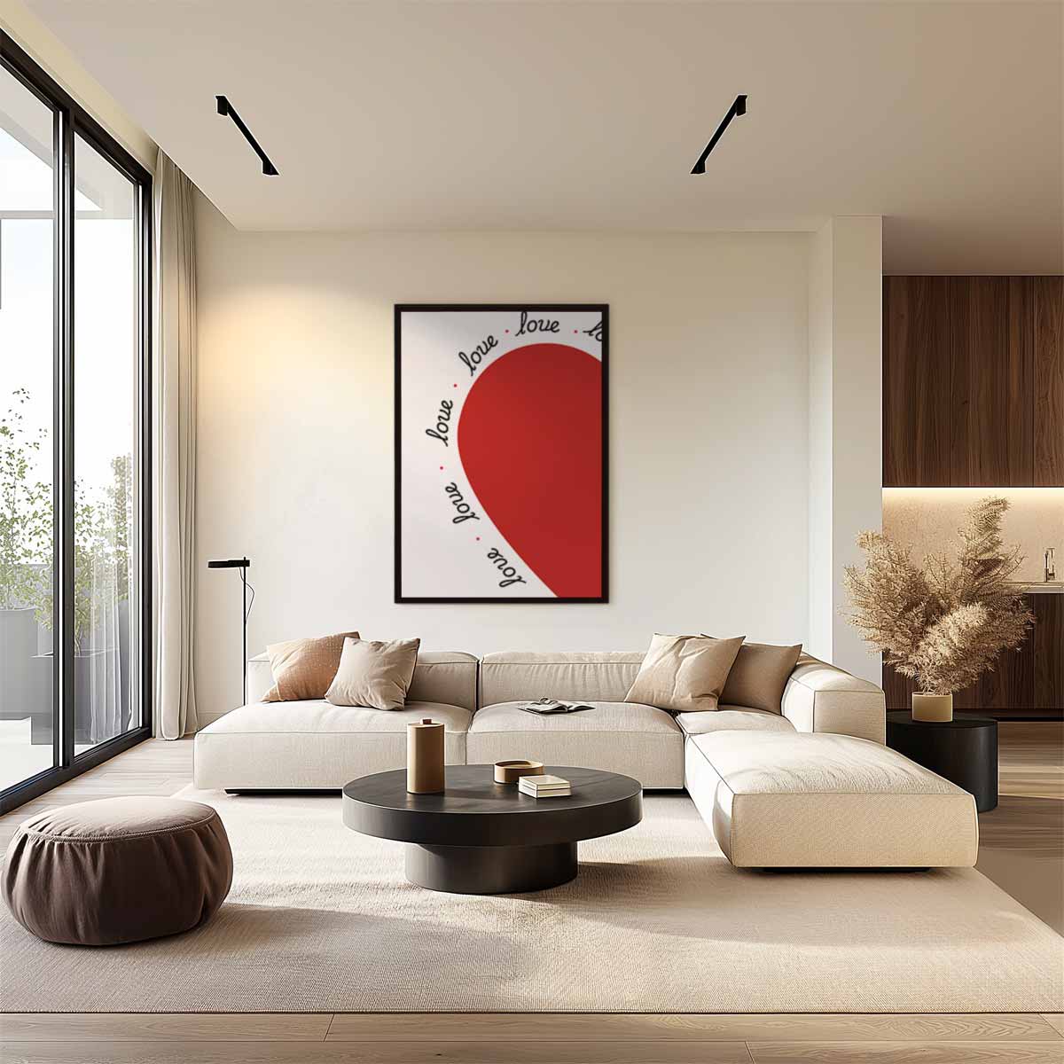 Love in Red – canvas wanddecoratie in portret formaat
