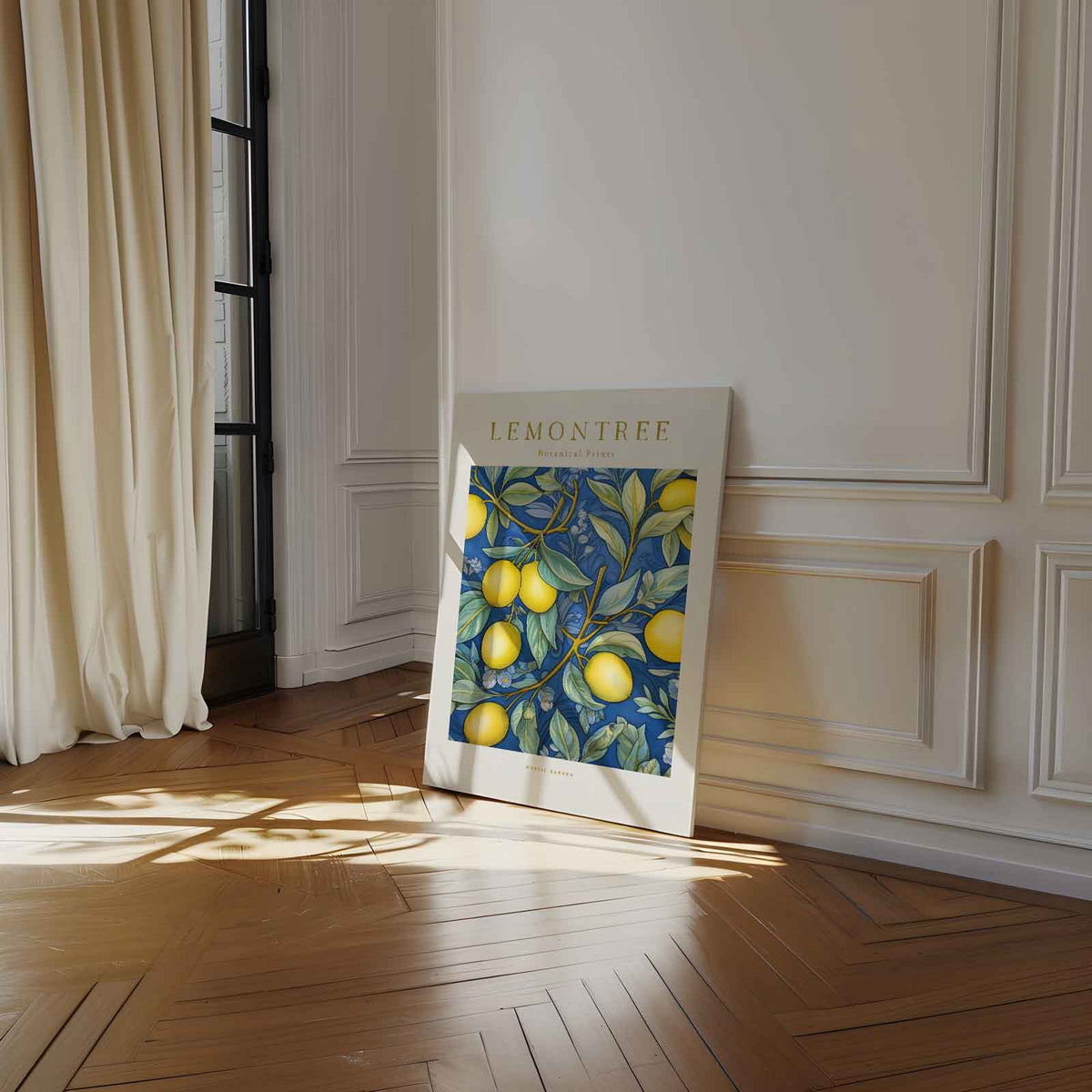 Citroenboom Botanische Print – staand kunstwerk voor modern interieur