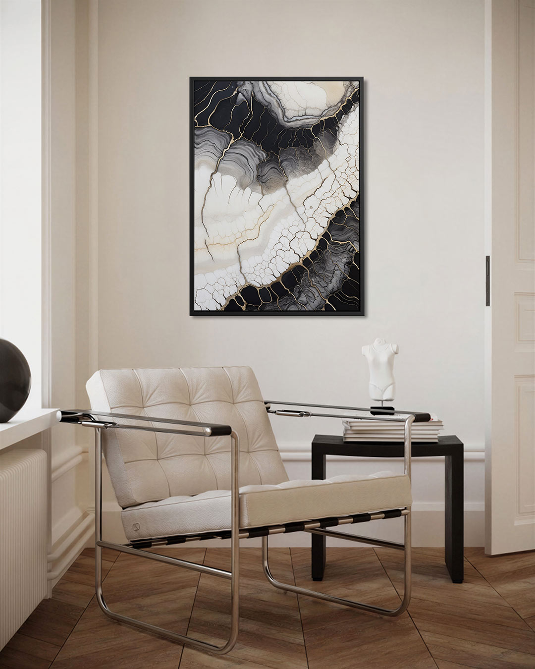 Organische lijnen compositie – staand wanddecoratie kunstwerk