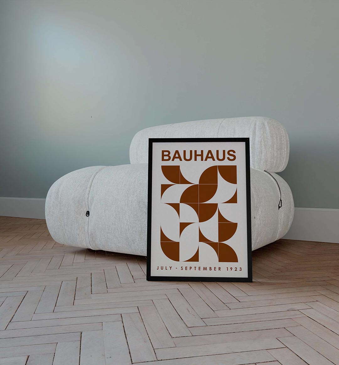 Vorm en balans – geometrische poster in Bauhaus-stijl van WallArtistic
