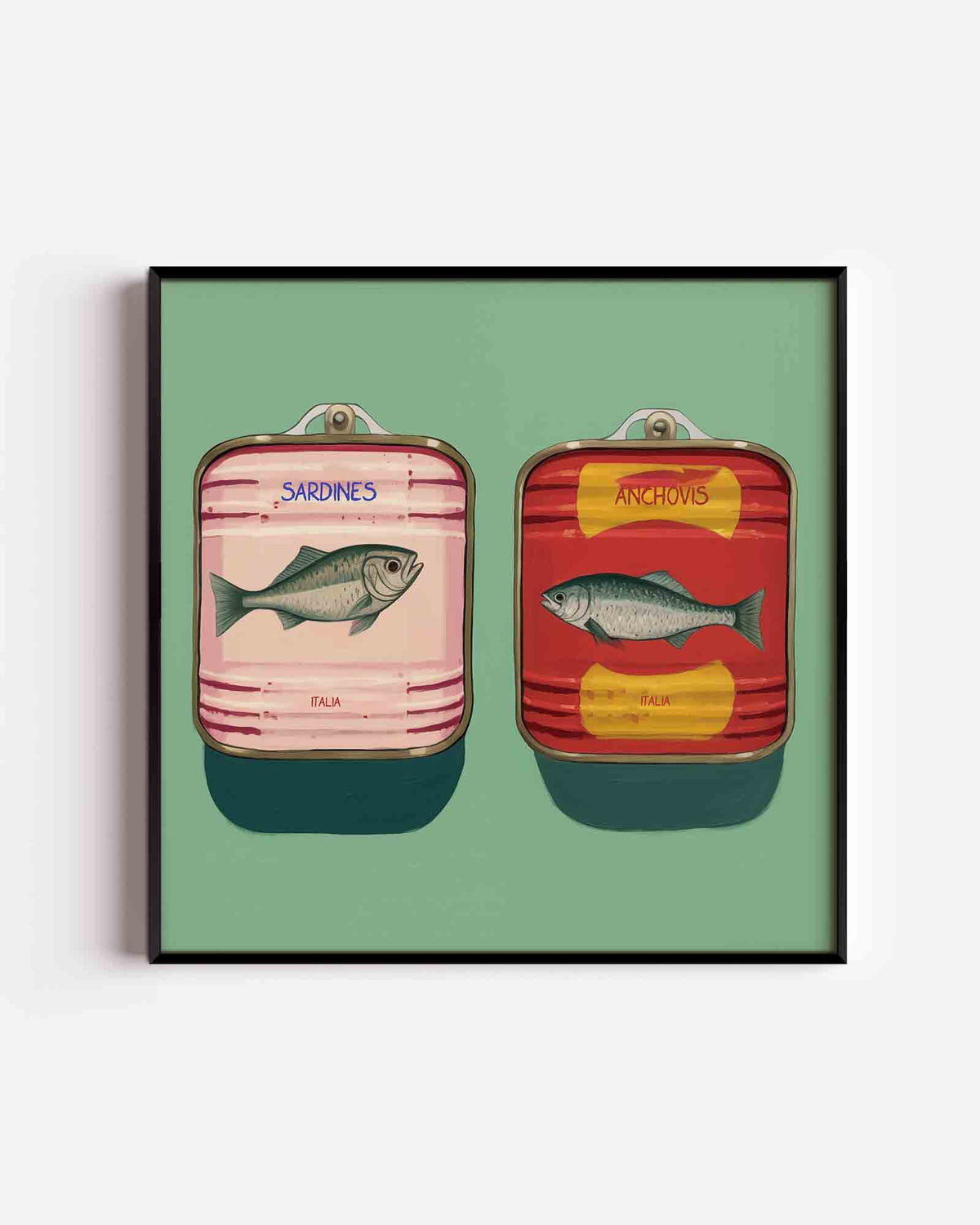Visconserven – keuken vierkante poster als wanddecoratie
