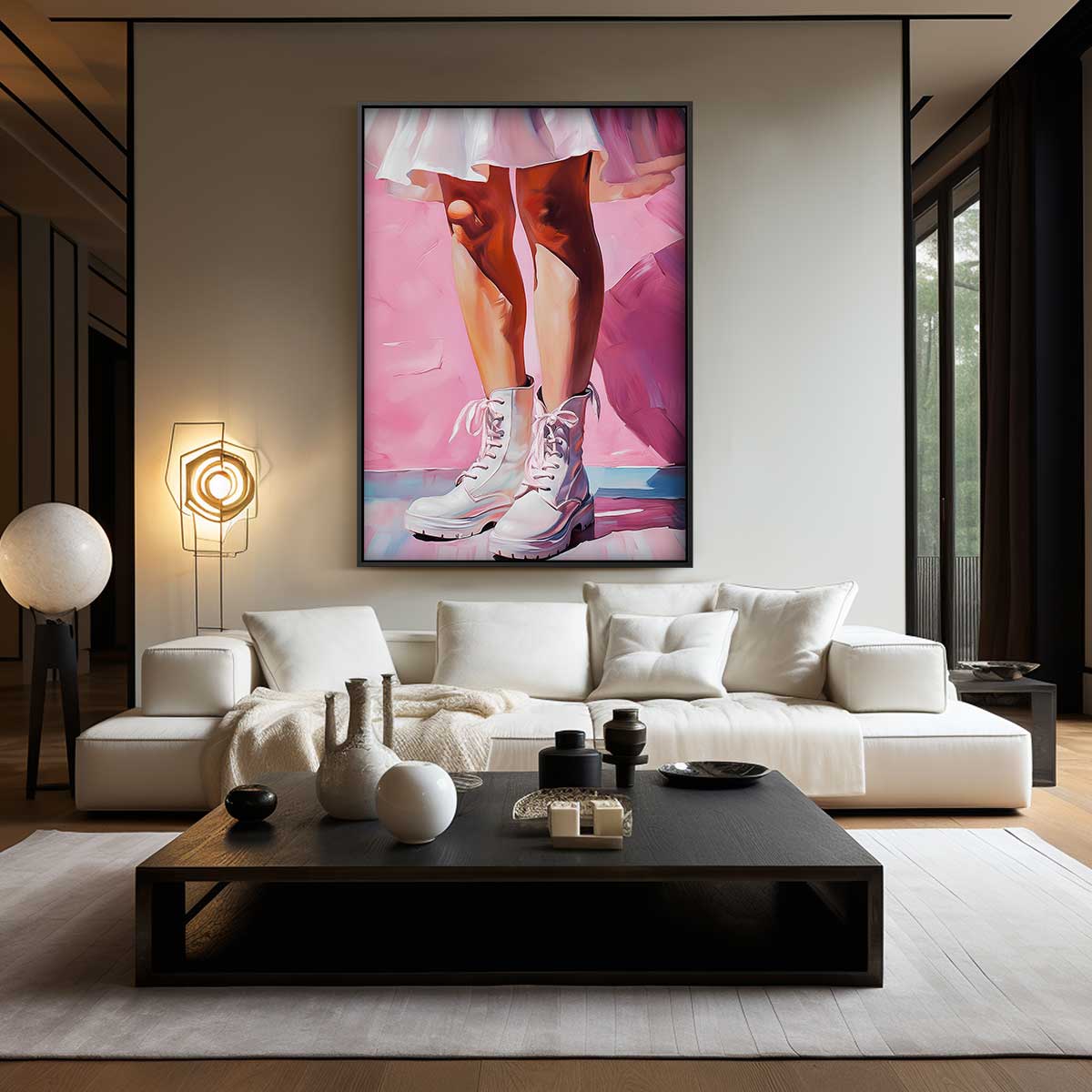 Stijlvolle Stoere Schoenen – modern portret kunstwerk van WallArtistic
