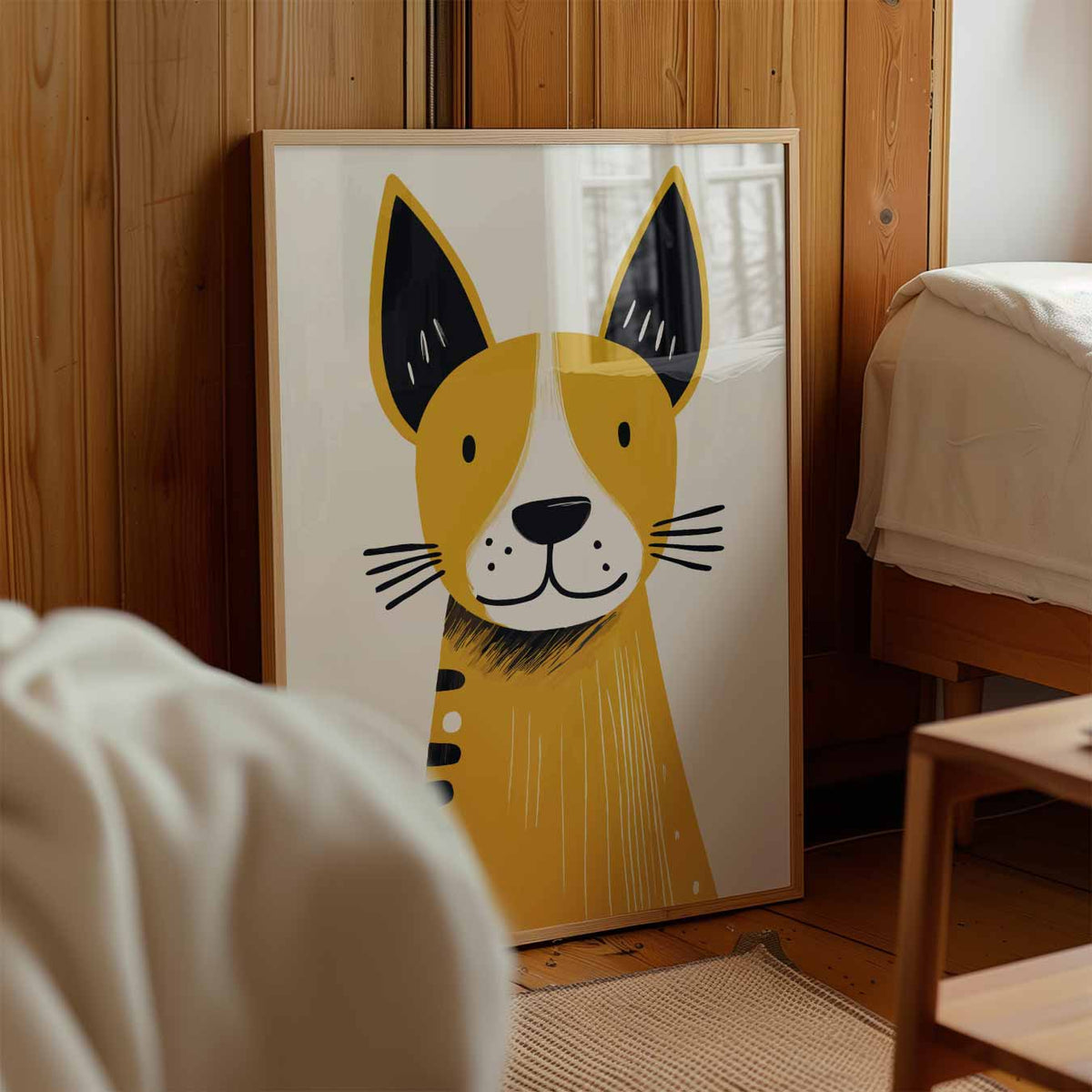 Schattige Cartoon Hond – kinderposter in staand formaat