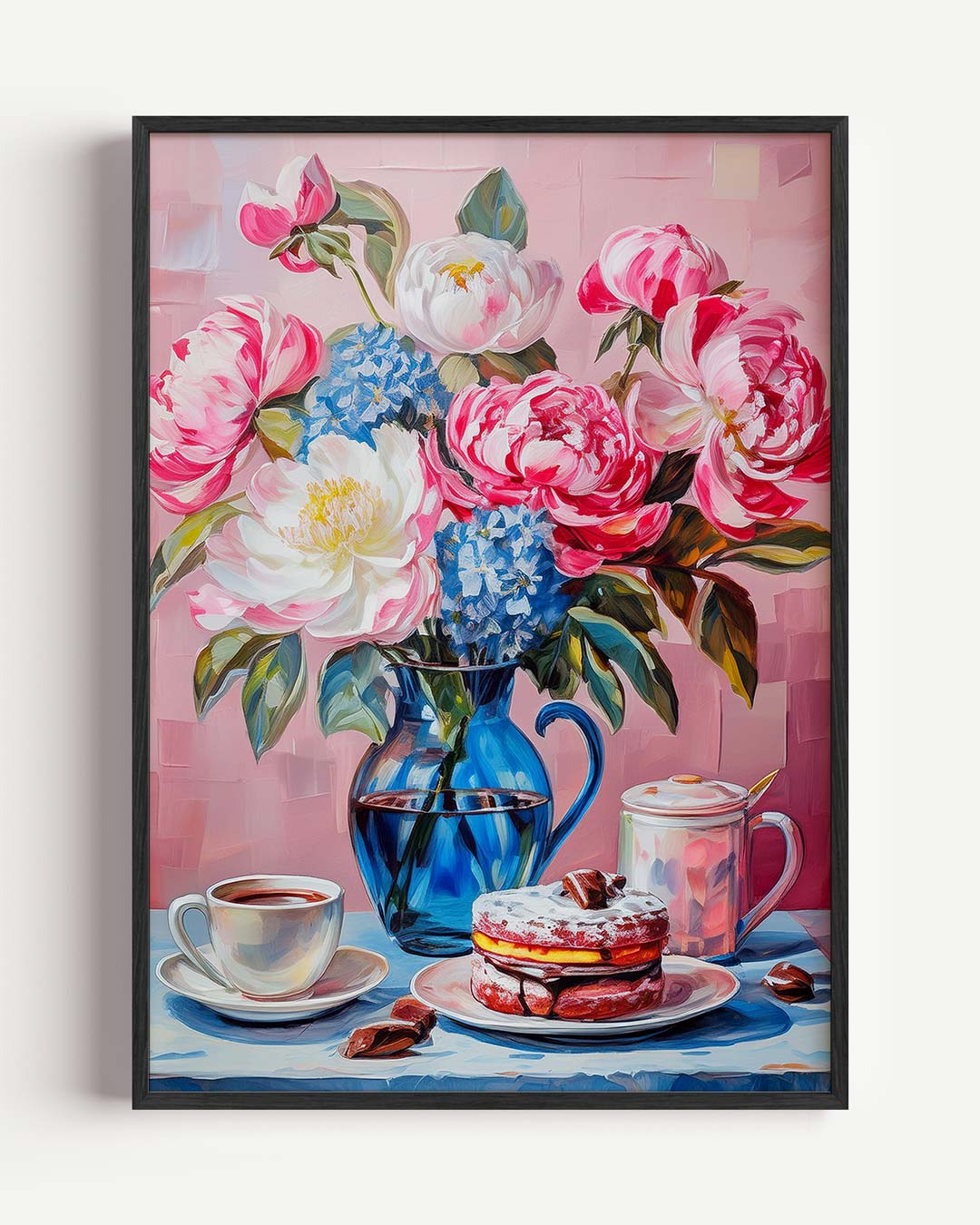 Bloemige Ontbijt Vibes – keuken portret poster als wanddecoratie