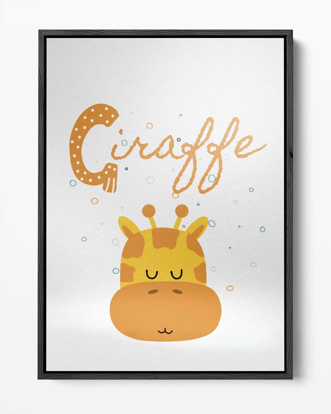 Dromerige Giraffe Illustratie – portret kunstwerk als wanddecoratie