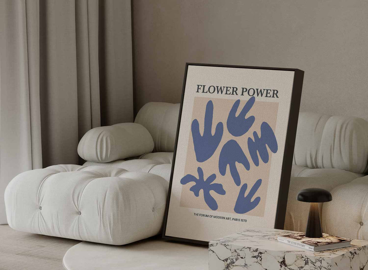 Flower Power Kunstposter – canvas kunstwerk als wanddecoratie