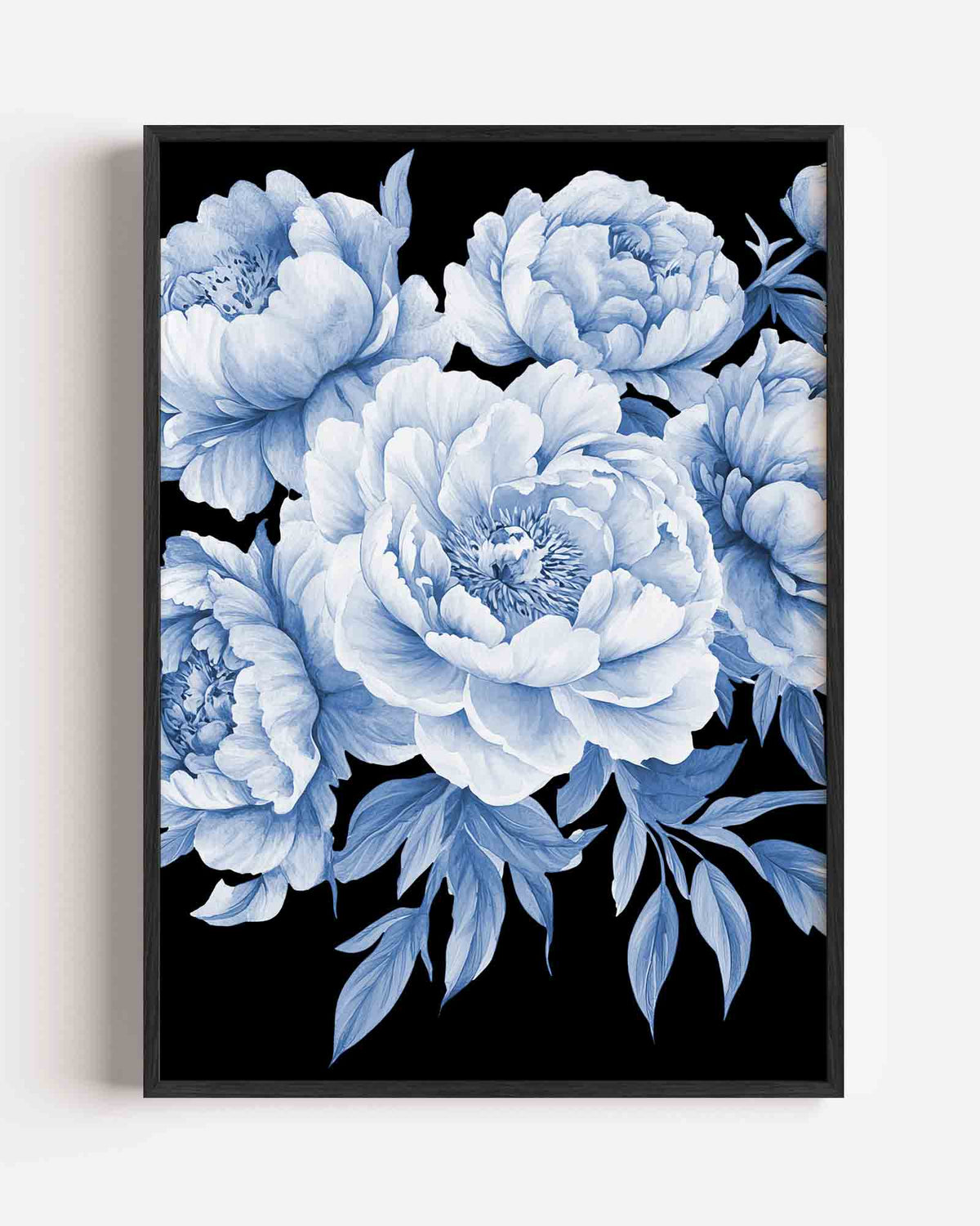 Blauwe bloemen – Delfts blauwe portret poster als wanddecoratie