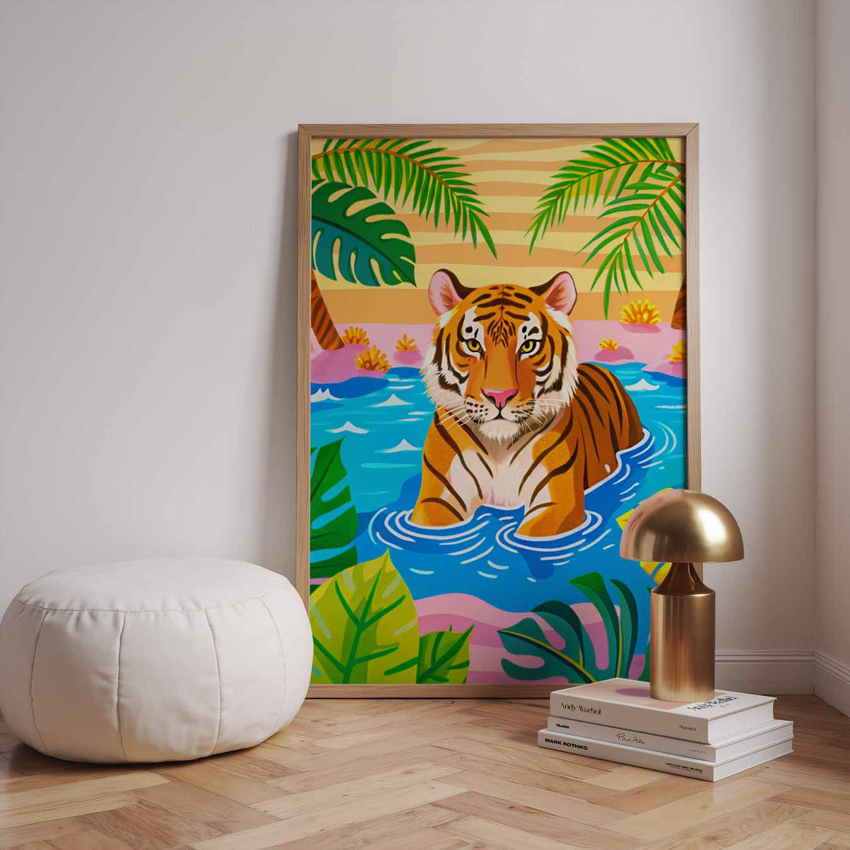 Tropische Tijger Droomposter – dieren poster in staand formaat