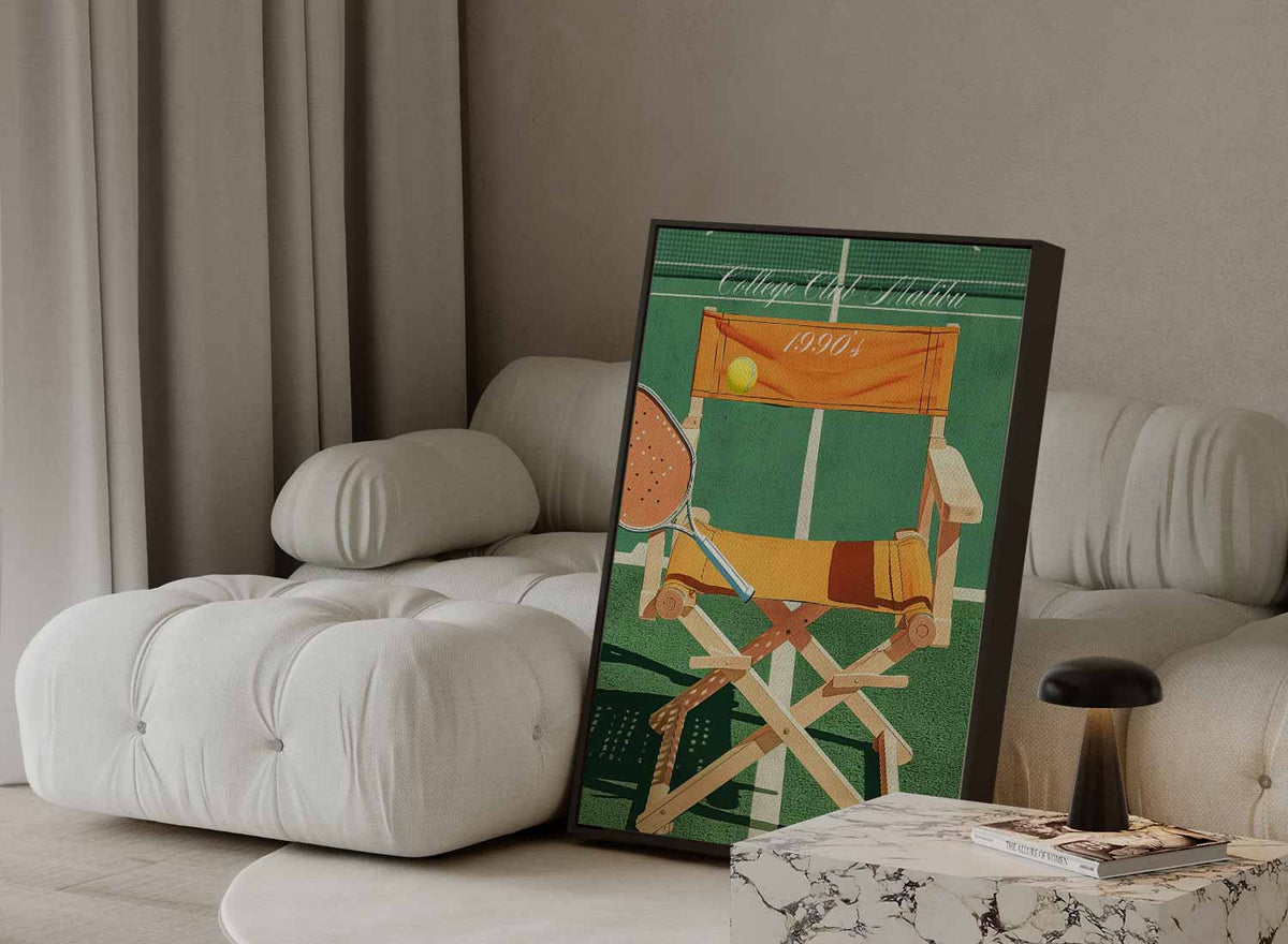 Vintage Tennis Vibes – dibond kunstwerk als wanddecoratie