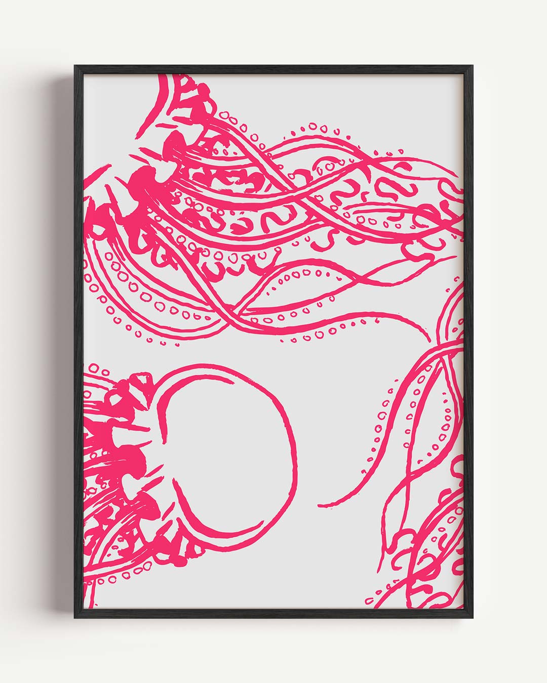 Vrolijke Octopus Kunstposter – dieren portret poster als wanddecoratie