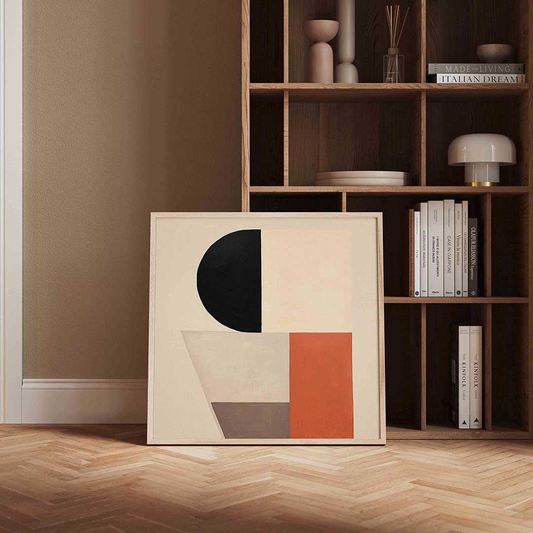 Geometrische vormen – vierkante wanddecoratie met kleur en vorm van WallArtistic