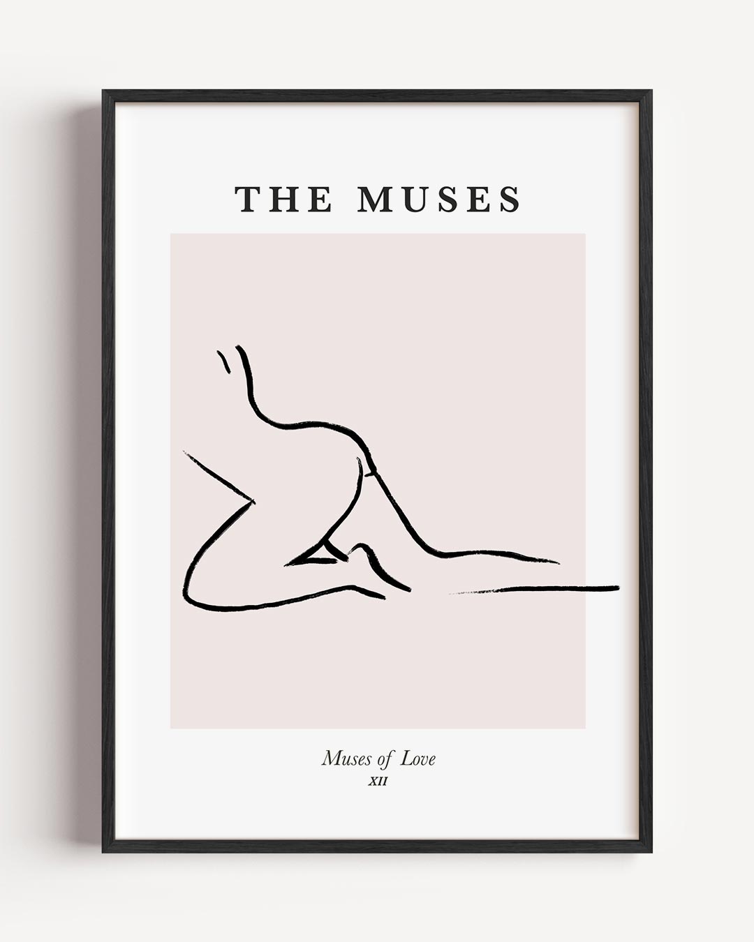 Elegante Muses van Liefde – lijntekening portret poster als wanddecoratie