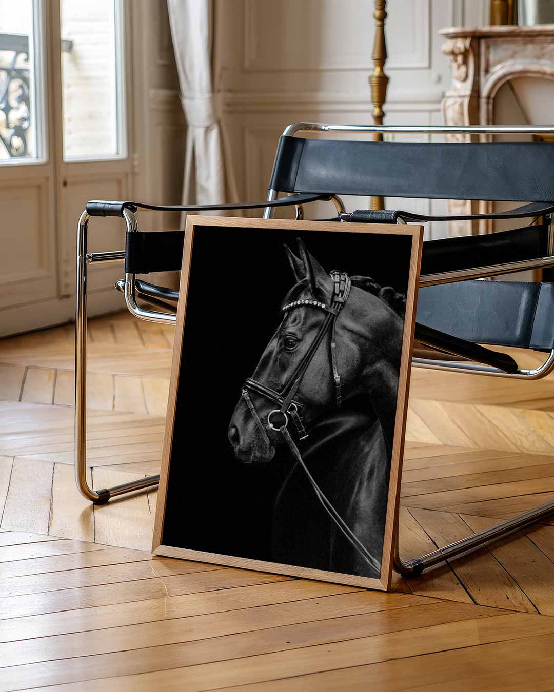 Zwart Paard – urban poster in staand formaat